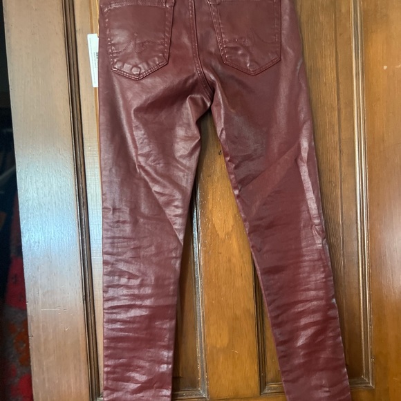 AG Farrah skinny ankle leatherette LT Dark sangria. NWT. - Picture 7 of 7